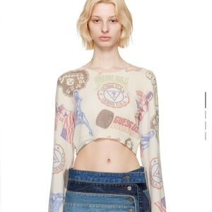 GUESS USA 100% Cashmere Cropped Sweater